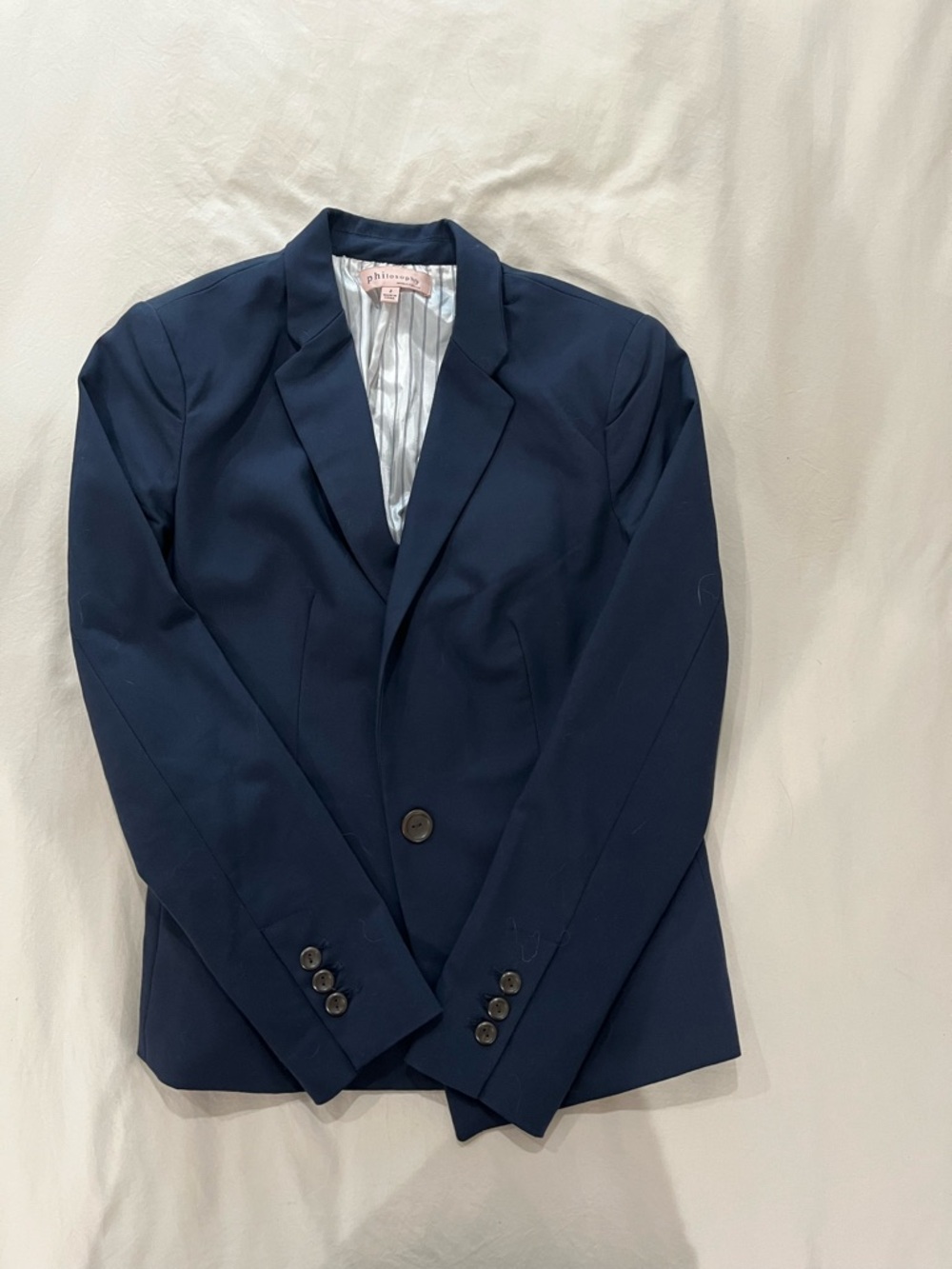 Philosophy Navy Blue Single-Button Blazer